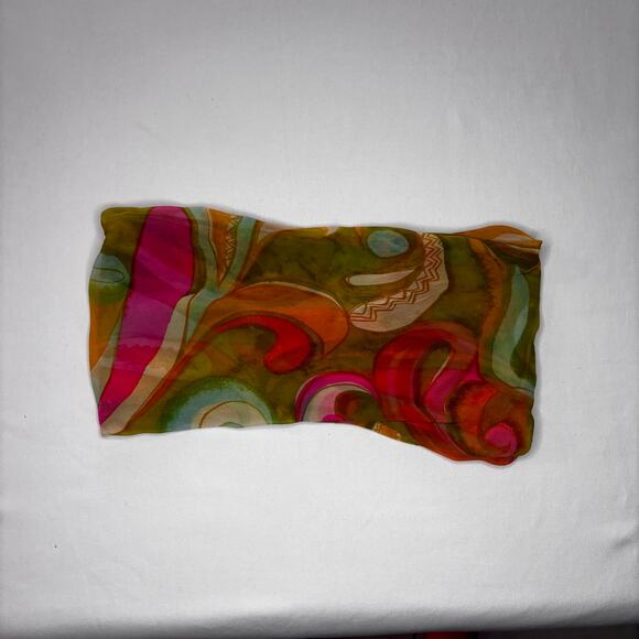 Lot of 4 Vintage Silk Infinity Scarves Neckerchiefs Novelty Print Wounded Bird - Picture 4 of 12